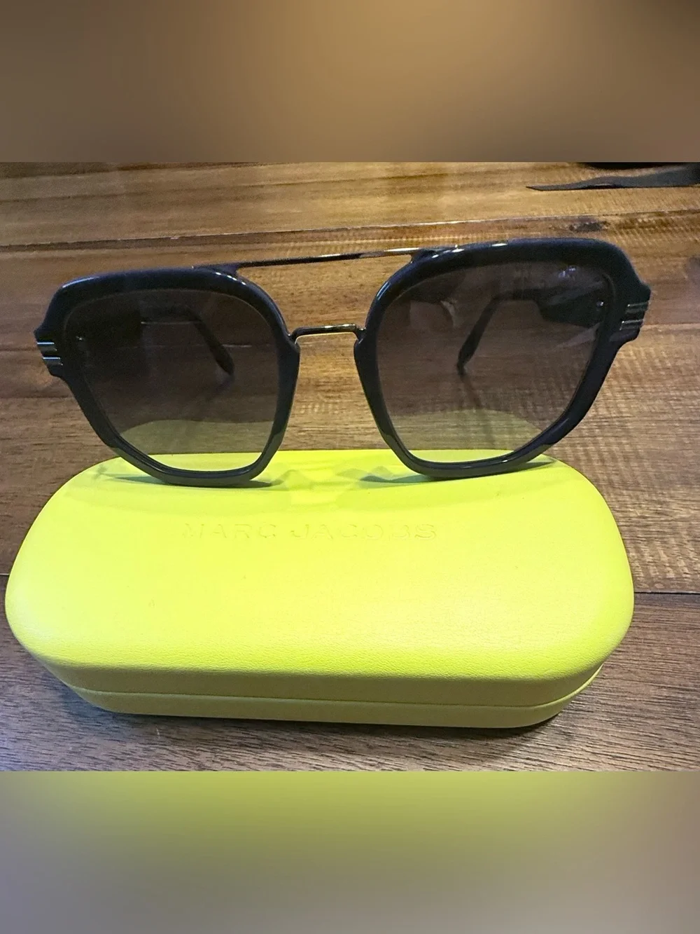 Marc Jacobs Men’s Blue Frame Sunglasses with Gradient Smoke Lenses